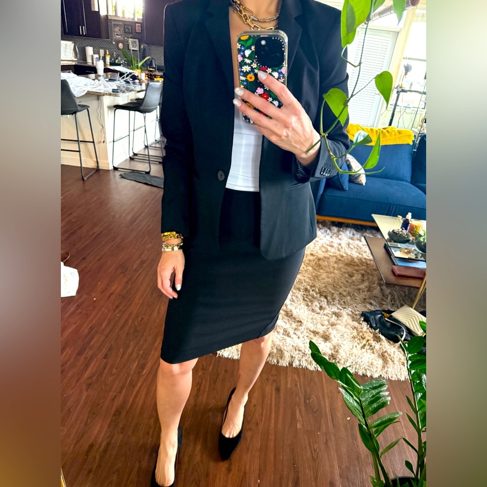 Express jacket (size 4), pant (size 2), and TWO skirt suit set (size 2)
